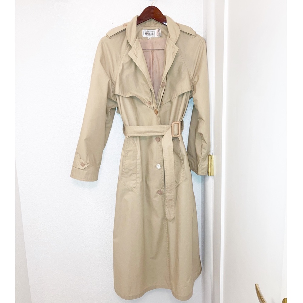 Vintage Beige Trench Coat with Belt